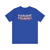 Deaner '89 Logo Tee in blue, featuring bold graphic design, representing individuality and style in sizes S to 3XL.