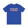 Deaner '89 Logo Tee in blue, featuring bold graphic design, representing individuality and style in sizes S to 3XL.