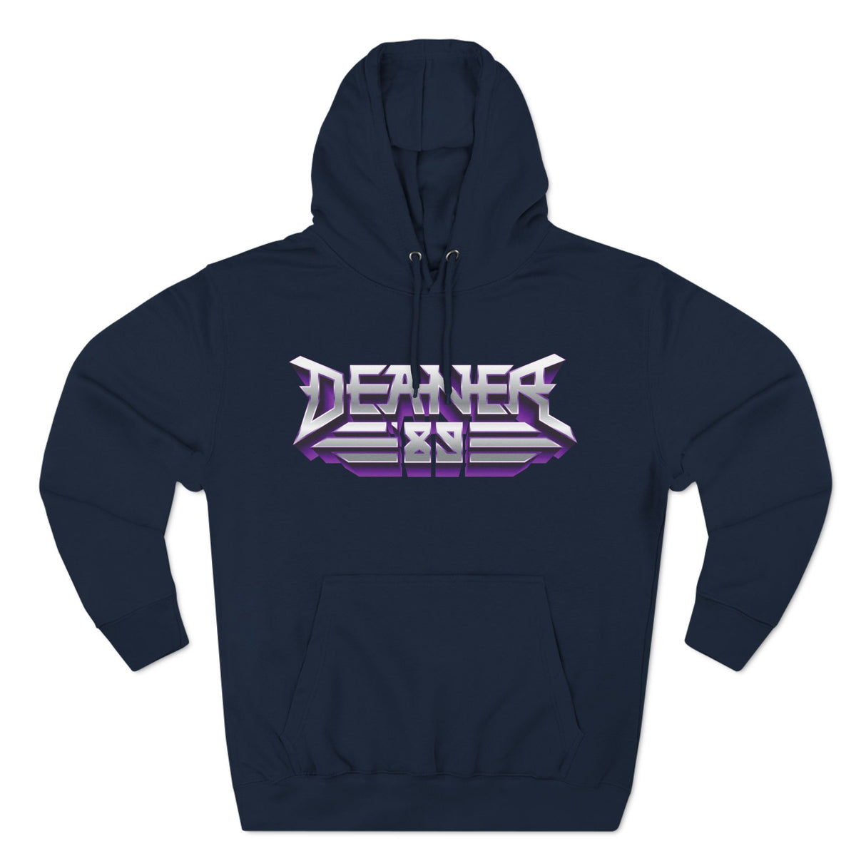 Deaner '89 Logo Hoodie in black with bold logo on chest, displaying rock-style lettering. Available in sizes S to 2XL.