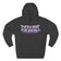 Black hoodie with Deaner '89 logo in bold purple and white font on the chest.