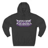 Black Deaner '89 Logo Hoodie with bold chest graphic in purple and metallic silver, available in sizes S to 2XL.