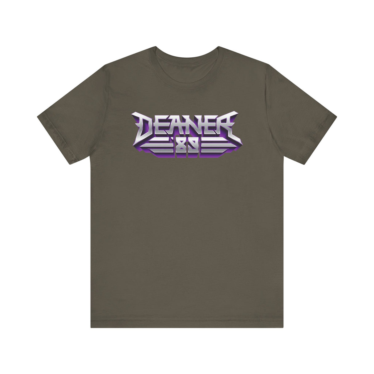 Deaner '89 Logo Tee in olive green, ultimate badge of honor for those who live life on their terms, available in sizes S to 3XL