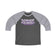 Deaner '89 Logo Raglan Tee in dark gray with light gray sleeves, featuring retro graphic design on front