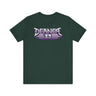 Deaner '89 Logo Tee in dark green with bold purple and white graphic design, perfect for those who embrace the Deaner lifestyle.