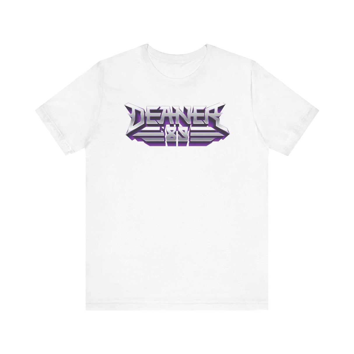 Deaner '89 Logo Tee in white featuring bold graphic design, available in sizes S to 3XL, perfect for individualistic style.