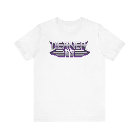 Deaner '89 Logo Tee in white featuring bold graphic design, available in sizes S to 3XL, perfect for individualistic style.