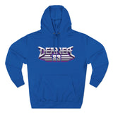 Blue Deaner '89 Logo Hoodie with bold front chest design in white and purple tones