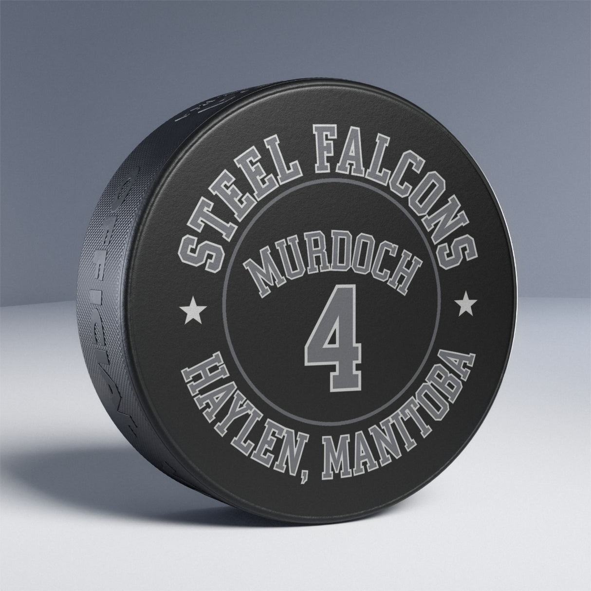 Steel Falcons Murdoch 4 Viceroy Hockey Puck