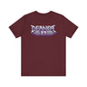 Deaner '89 Logo Tee in maroon with bold white and purple logo design, representing the spirit of the Deaner revolution.