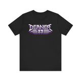 Deaner '89 Logo Tee in black with bold purple and white graphic design