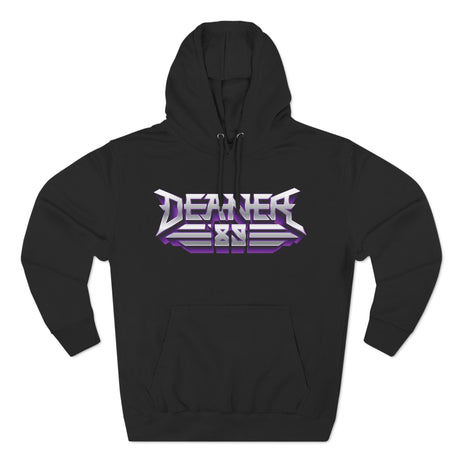 Deaner '89 Logo Hoodie in black with bold Deaner '89 logo on chest for showing rock lifestyle, available in sizes S-2XL.