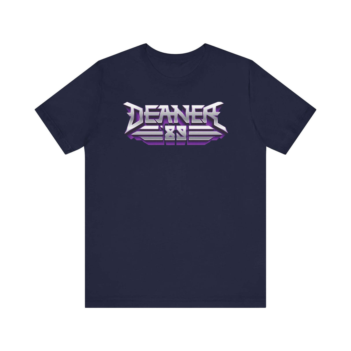 Deaner '89 Logo Tee in navy blue with iconic logo design, perfect for bold self-expression and comfort, available in sizes S to 3XL.