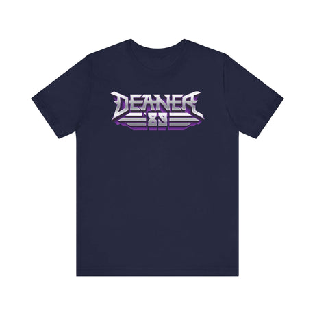 Deaner '89 Logo Tee in navy blue with iconic logo design, perfect for bold self-expression and comfort, available in sizes S to 3XL.