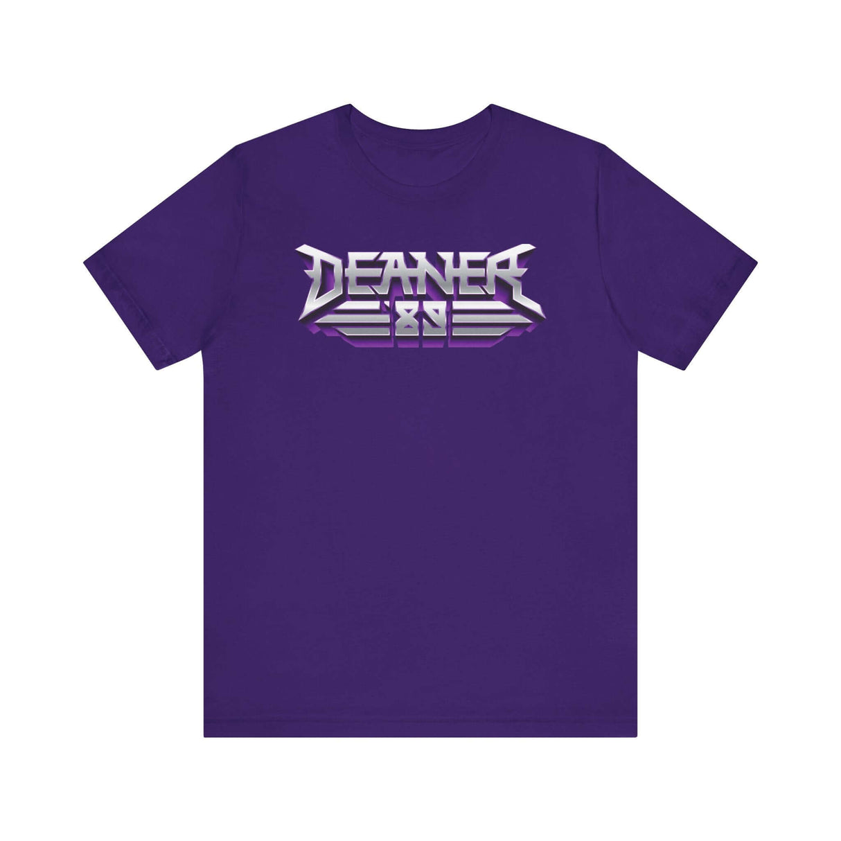 Purple Deaner '89 Logo Tee with bold metallic design for the ultimate badge of honor. Available in sizes S to 3XL.